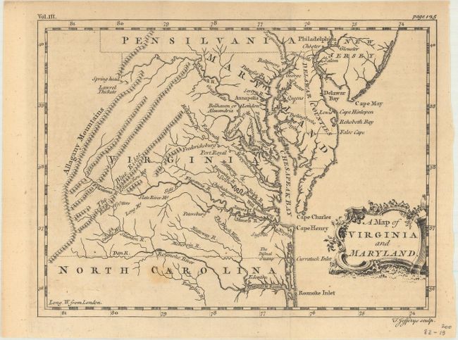 A Map of Virginia and Maryland