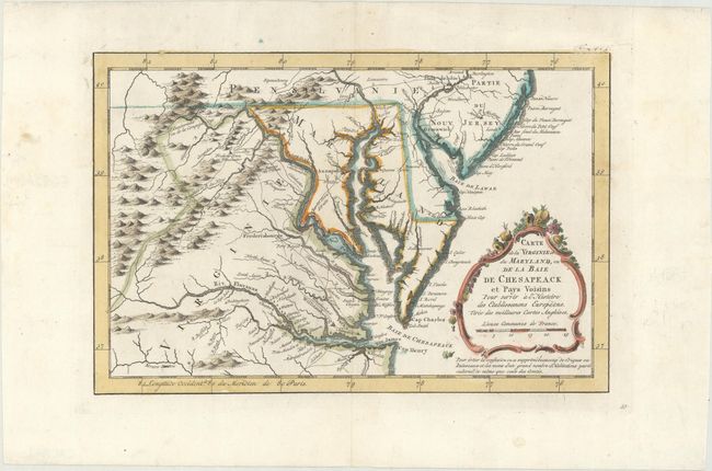 Carte de la Virginie et du Maryland, ou de la Baie de Chesapeack et Pays Voisins pour Servir a l'Histoire des Etablissemens Europeens...