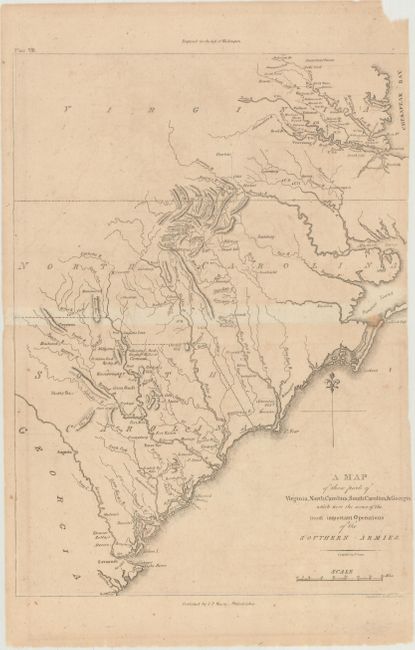 A Map of Those Parts of Virginia, North Carolina, South Carolina, & Georgia Which Were the Scenes of the Most Important Operations of the Southern Armies