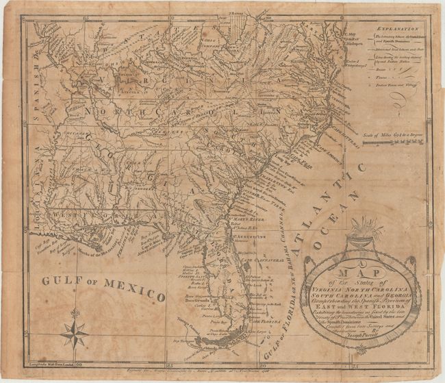 A Map of the States of Virginia, North Carolina, South Carolina and Georgia; Comprehending the Spanish Provinces of East and West Florida... [together with] The American Geography