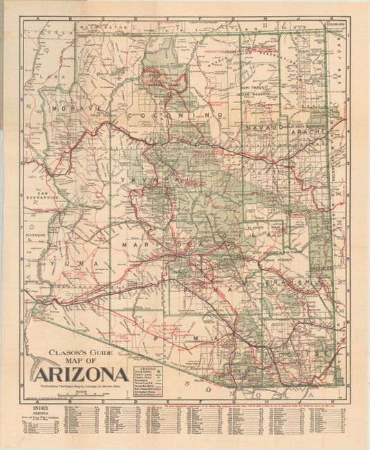 Clason's Guide Map of Arizona