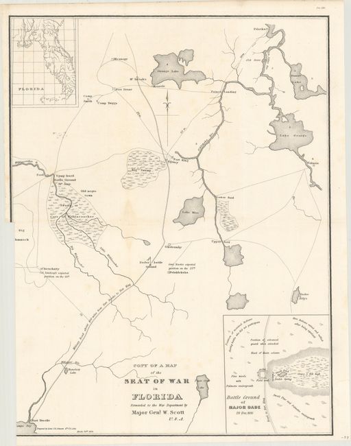 Copy of a Map of the Seat of War in Florida Forwarded to the War Department by Major Genl. W. Scott U.S.A.