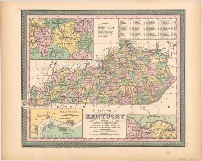 A New Map of Kentucky with Its Roads & Distances from Place to Place Along the Stage & Steam Boat Routes