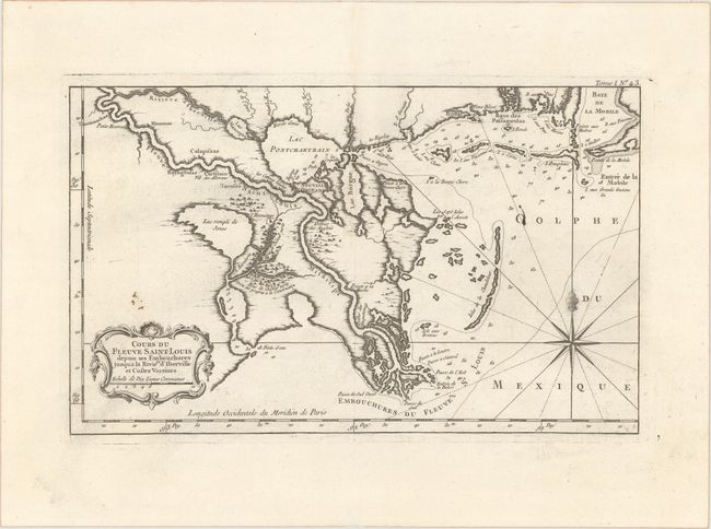 Cours du Fleuve Saint Louis Depuis ses Embouchures Jusqu'a la Riviere d'Iberville et Costes Voisines