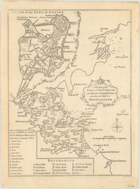 A Chart of the Coast of New England, from Beverly to Scituate Harbour. Including the Ports of Boston and Salem