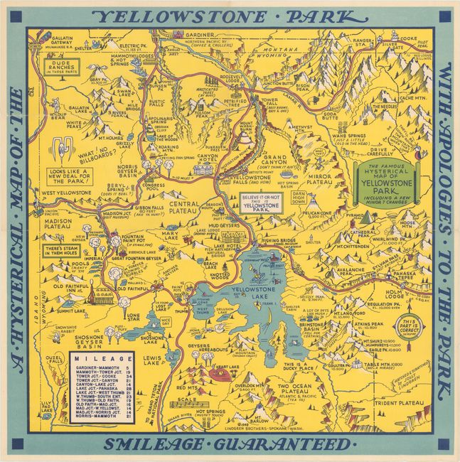 The Famous Hysterical Map of Yellowstone Park Including a Few Minor? Changes