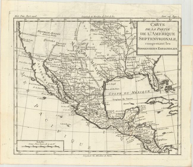 Carte de la Partie de l'Amerique Septentrionale, Comprenant les Possessions Espagnoles