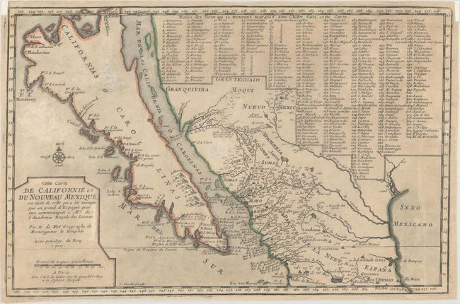 Cette Carte de Californie et du Nouveau Mexique, est Tiree de Celle qui a ete Envoyee par un Grand d'Espagne...