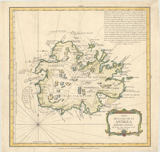Carta de la Isla de la Antigua, Reducida y Gravada