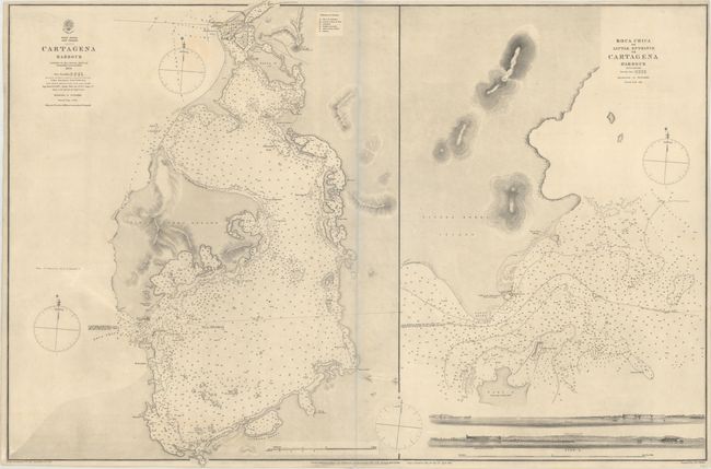 Cartagena Harbour [on sheet with] Boca Chica or Little Entrance to Cartagena Harbour Enlarged