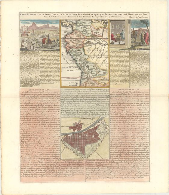 Carte Particuliere du Perou, Plan de la Ville de Lima, Description de Quelques Plantes, Animaux, & Machines du Pays...