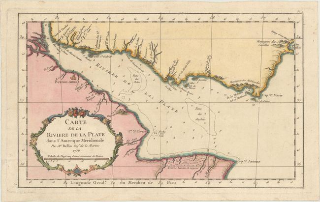 Carte de la Riviere de la Plate dans l'Amerique Meridionale
