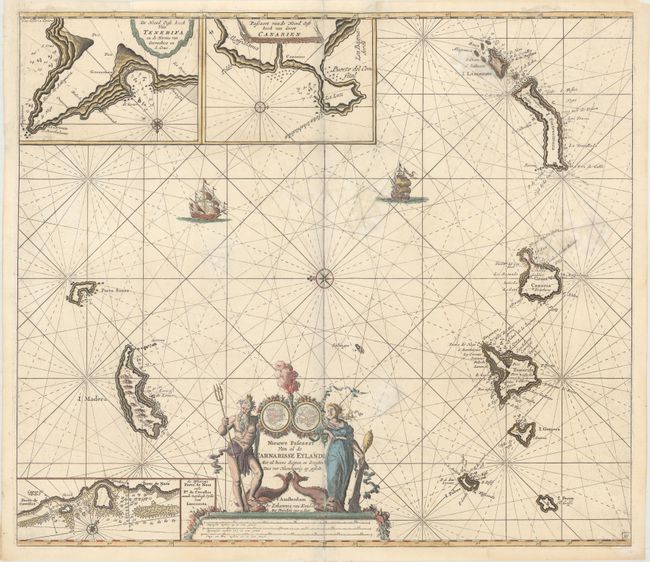 Nieuwe Pascaert van al de Carnarisse Eylande met al Hunne Diepten en Drooghte dus ver Naeukeurig op Gestelt