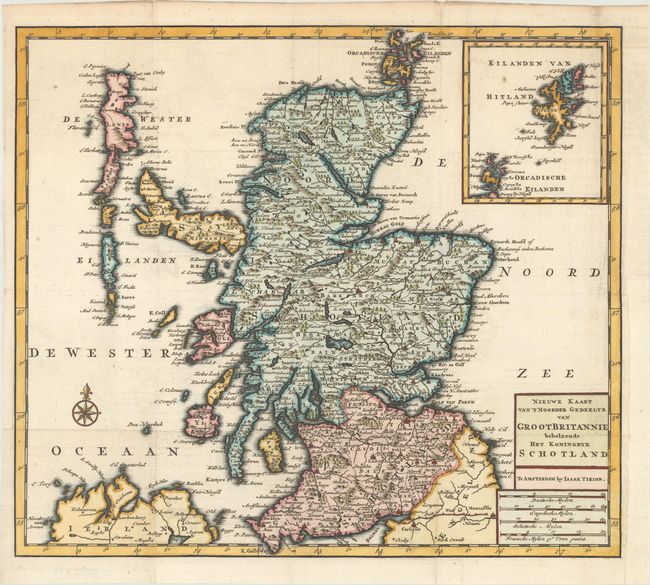 Nieuwe Kaart van 't Noorder Gedeelte van Groot Britannie Behelzende het Koningryk Schotland