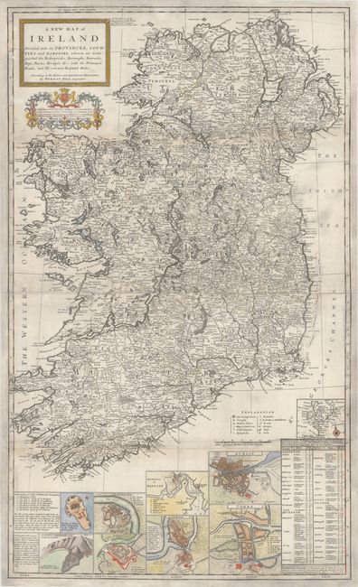 A New Map of Ireland Divided Into Its Provinces, Counties and Baronies, Wherein Are Distinguished the Bishopricks, Borroughs, Barracks, Bogs, Passes, Bridges &c...
