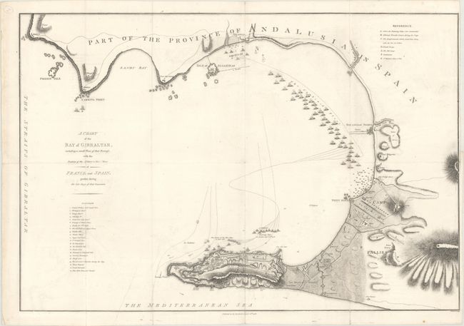 A Chart of the Bay of Gibraltar, Including a Small Plan of That Fortress, with the Position of the Military & Naval Force of France and Spain, Present During the Late Siege of That Garrison