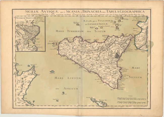 Siciliae Antiquae quae et Sicania et Trinacria Dicta Tabula Geographica