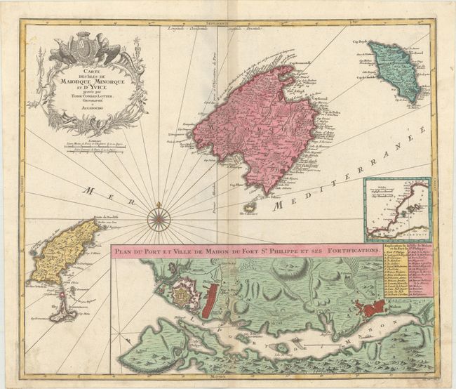 Carte des Isles de Maiorque Minorque et d'Yvice