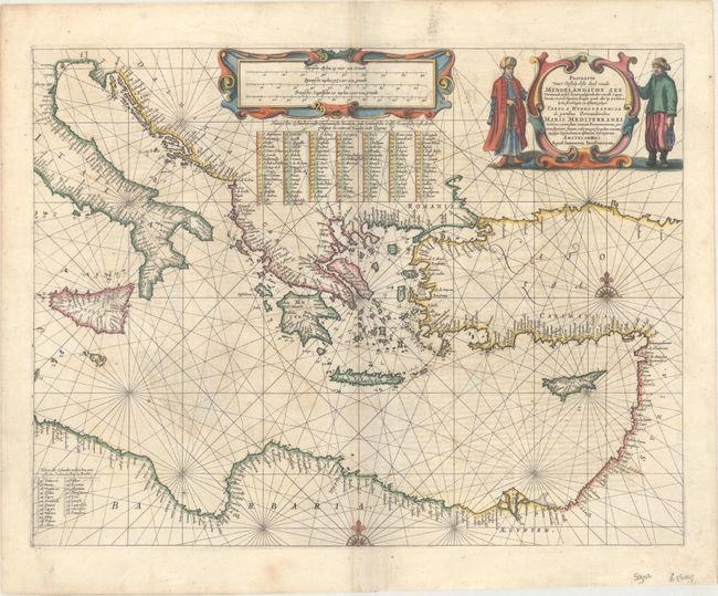 Pascaarte van 't Oostelyckste deel vande Middelandsche Zee... / Tabula Hydrographica de Partibus Orientalioribus Maris Mediterranei...