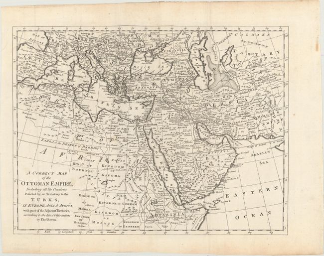 A Correct Map of the Ottoman Empire, Including All the Countries, Possess'd by, or Tributary to the Turks, in Europe, Asia & Africa...