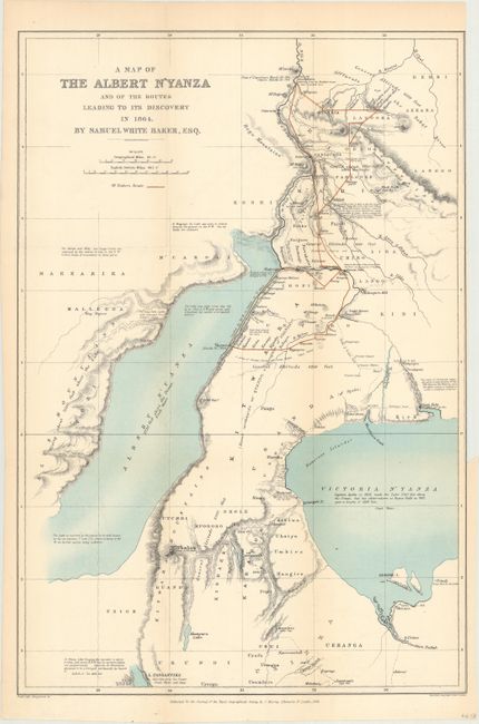 A Map of the Albert N'yanza and of the Routes Leading to Its Discovery in 1864