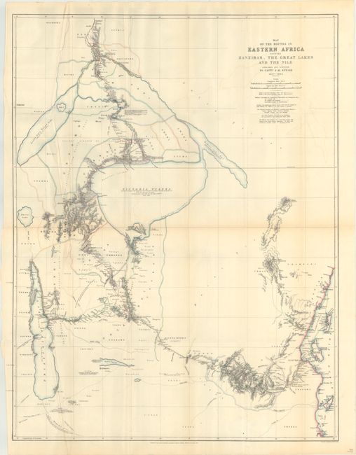 Map of the Routes in Eastern Africa Between Zanzibar, the Great Lakes and the Nile Explored and Surveyed by Captn. J.H. Speke 1857-1863