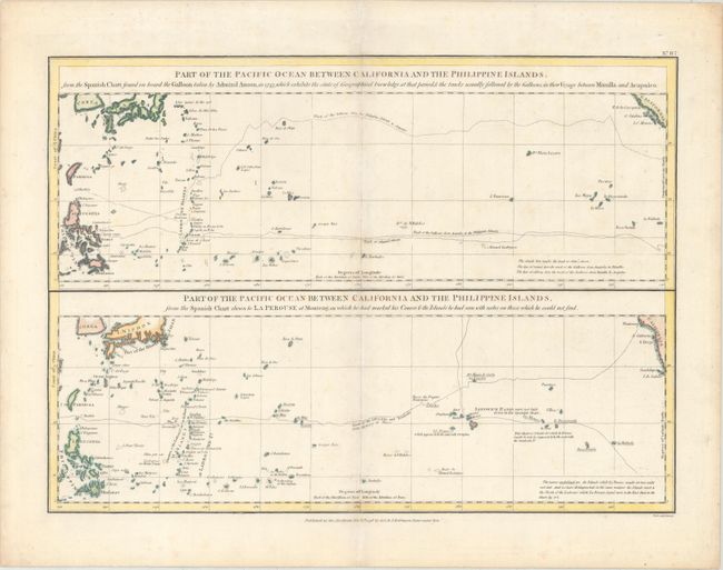 Part of the Pacific Ocean Between California and the Philippine Islands. From the Spanish Chart Found on Board the Galleon Taken by Admiral Anson... [on sheet with] ... From the Spanish Chart Shewn to La Perouse at Monterey...
