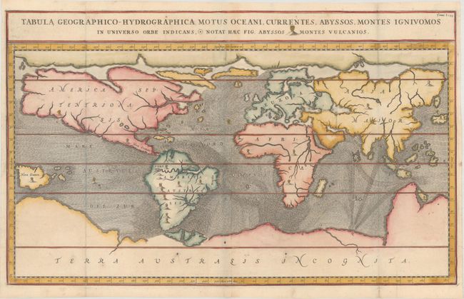 Tabula Geographico-Hydrographica Motus Oceani, Currentes, Abyssos, Montes Ignivomos...