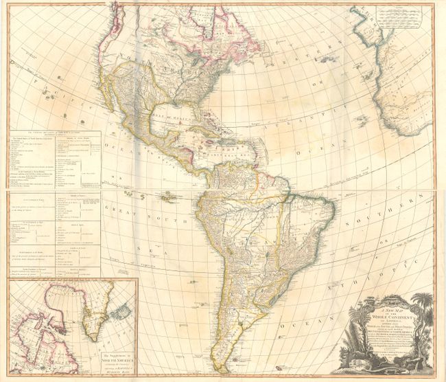 A New Map of the Whole Continent of America, Divided into North and South and West Indies. Wherein Are Exactly Described the United States of North America