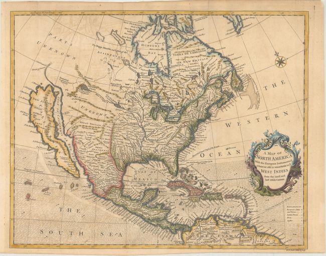 A Map of North America with the European Settlements & Whatever Else Is Remarkable in ye West Indies, from the Latest and Best Observations