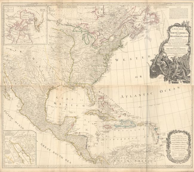 A New Map of North America, with the West India Islands. Divided According to the Preliminary Articles of Peace, Signed at Versailles, 20, Jan. 1783