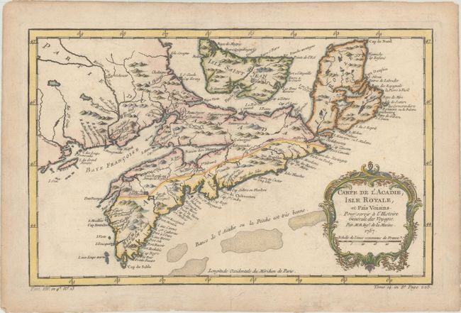 Carte de l'Acadie, Isle Royale, et Pais Voisins. Pour Servir a l'Histoire Generale des Voyages
