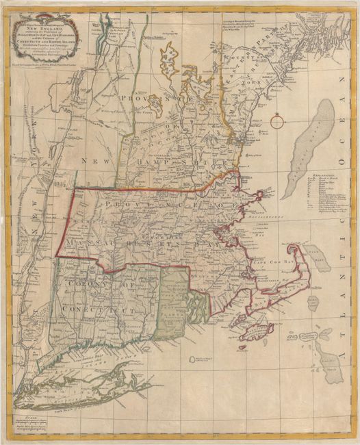 A Map of the Most Inhabited Part of New England, Containing the Provinces of Massachusets Bay and New Hampshire, with the Colonies of Conecticut and Rhode Island...