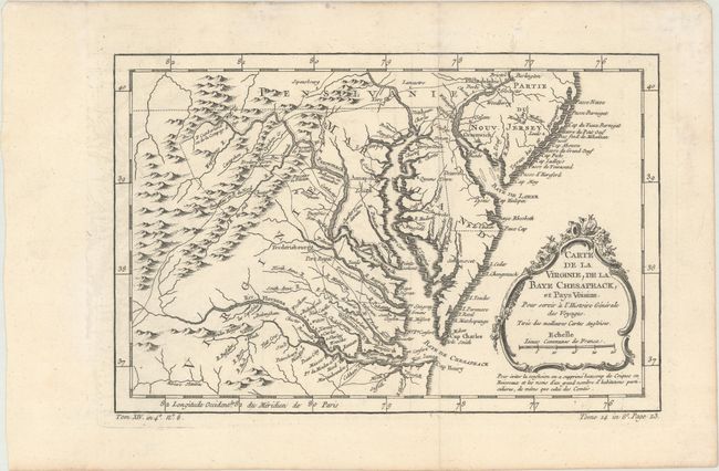 Carte de la Virginie, de la Baye Chesapeack, et Pays Voisins pour Servir a l'Histoire Generale des Voyages...