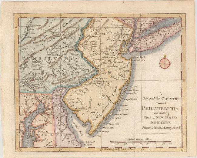 A Map of the Country Round Philadelphia Including Part of New Jersey New York Staten Island & Long Island