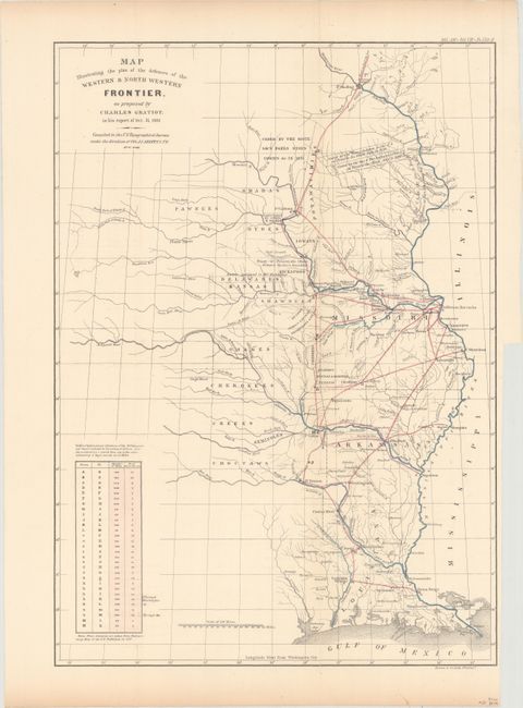 Map Illustrating the Plan of the Defences of the Western & North Western Frontier, As Proposed by Charles Gratiot, In His Report of Oct. 31, 1837