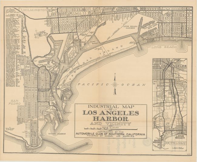 Industrial Map of Los Angeles Harbor and Vicinity [together with] Map of the City of Los Angeles Showing 15 and 20 Mile Speed Limits Within City Boundaries