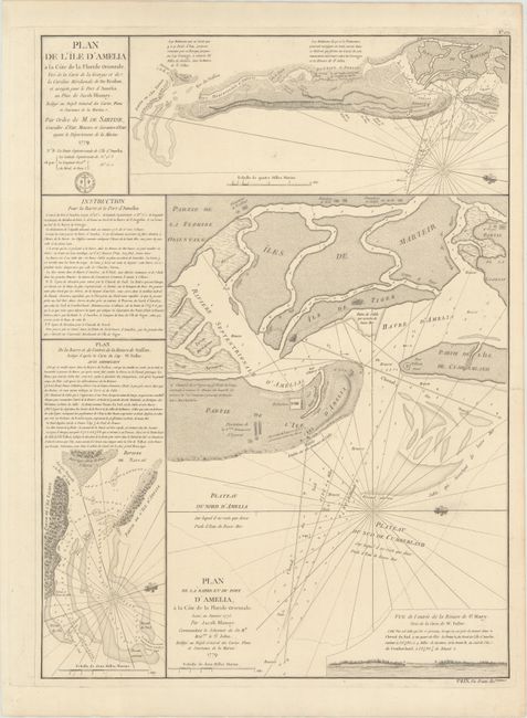 Plan de l'Ile d'Amelia... [on sheet with] Plan de la Barre et du Port d'Amelia... [and] Plan de la Barre et de l'Entree de la Riviere de Nassau...