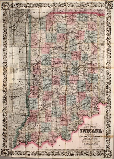 Colton's Map of the State of Indiana Compiled from the United States Surveys & Other Authentic Sources...