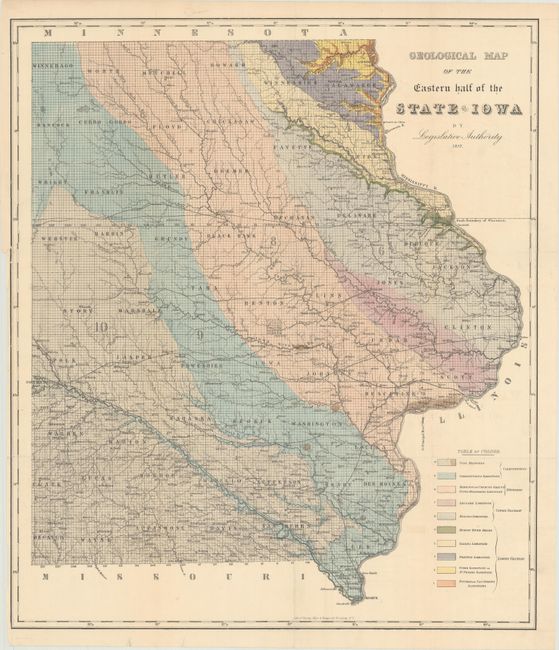 Geological Map of the Eastern Half of the State of Iowa by Legislative Authority