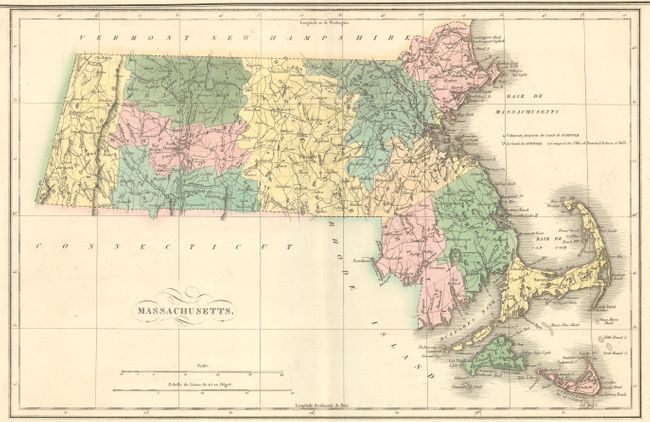 Carte Geographique, Statistique et Historique de Massachusetts