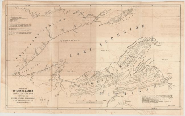 Map of the Mineral Lands Upon Lake Superior Ceded to the United States Government by the Treaty of 1842 with the Chippeway Indians [with report]