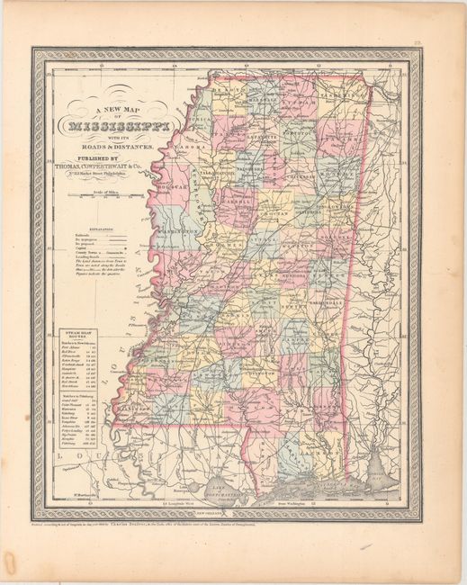 A New Map of Mississippi with Its Roads & Distances