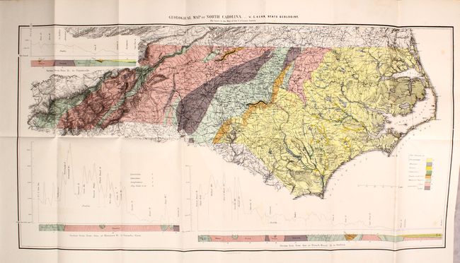 Geological Map of North Carolina [bound in] Report of the Geological Survey of North Carolina. Volume I...