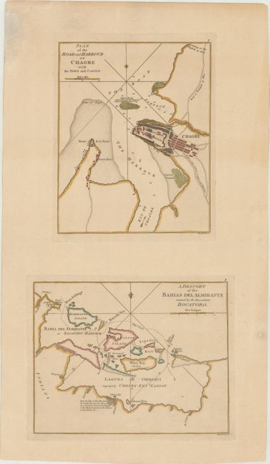 Plan of the Road and Harbour of Chagre with the Town and Castle [on sheet with] A Draught of the Bahias del Almirante Named by the Buccaniers Bocatoro