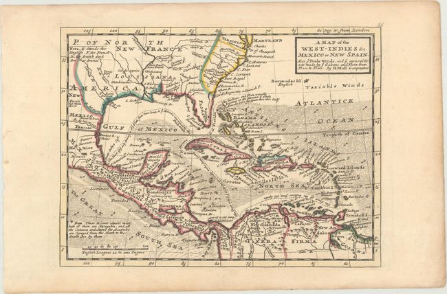 A Map of the West-Indies &c. Mexico or New Spain. Also ye Trade Winds, and ye Several Tracts Made by ye Galeons and Flota from Place to Place