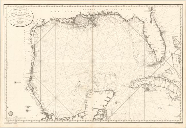 Carte des Cotes du Golfe du Mexique Compris Entre la Pointe Sud de la Presqu'Ile de la Floride et la Pointe Nord de la Presqu'Ile d'Yucatan