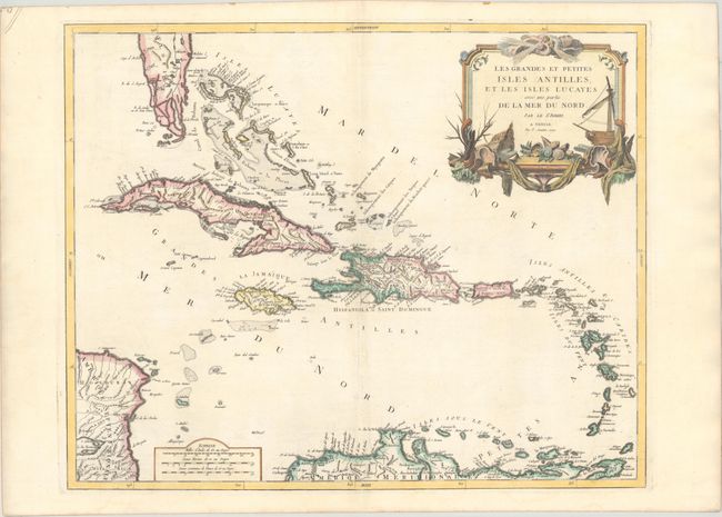 Les Grandes et Petites Isles Antilles, et les Isles Lucayes avec une Partie de la Mer du Nord