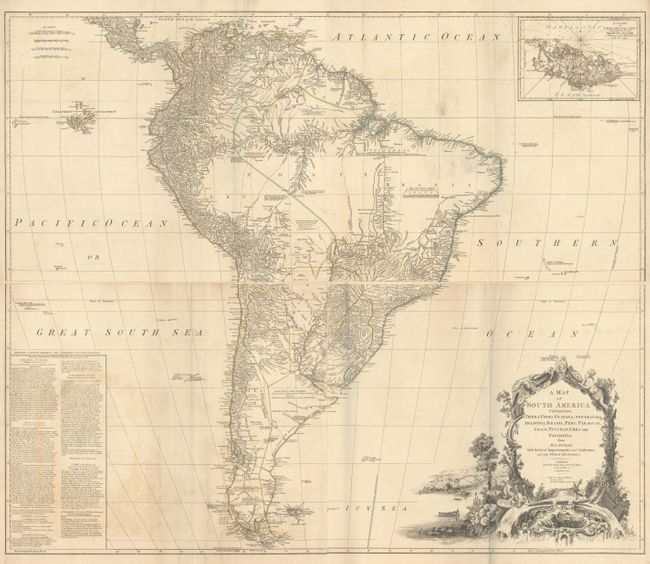 A Map of South America Containing Tierra-Firma, Guayana, New Granada Amazonia, Brasil, Peru, Paraguay, Chaco, Tucuman, Chili and Patagonia. From Mr. D'Anville