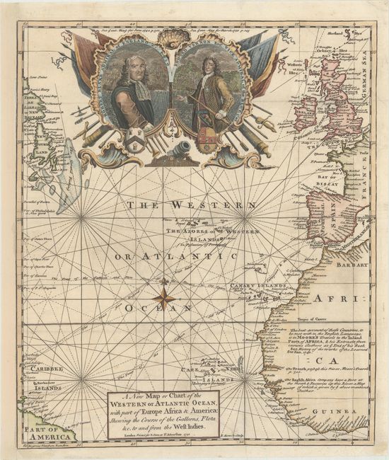 A New Map or Chart of the Western or Atlantic Ocean, with Part of Europe Africa & America: Shewing the Course of the Galleons, Flota &c. to and from the West Indies